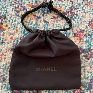 Small Black Chanel Drawstring Bag
